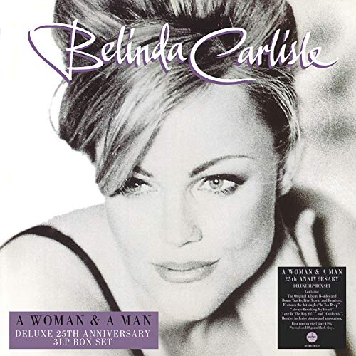 Black and white portrait of Belinda Carlisle, album cover for "A Woman & A Man.