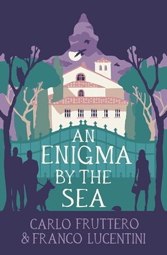 Book cover showing a house behind a gate with silhouettes of people and dogs.