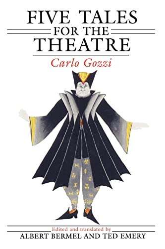 Book cover: "Five Tales for the Theatre" with a costumed figure.