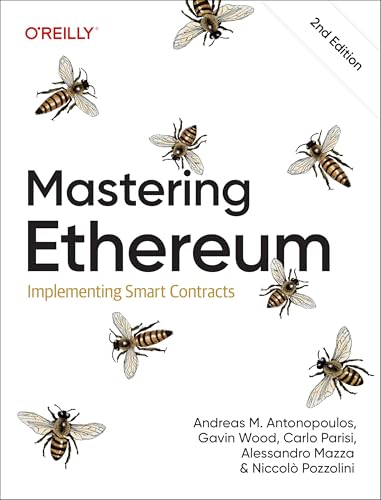 Book cover: "Mastering Ethereum" with bees and O'Reilly logo.