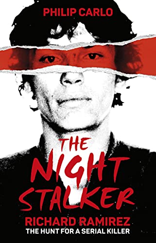 Book cover featuring a black and white portrait of Richard Ramirez with red text.