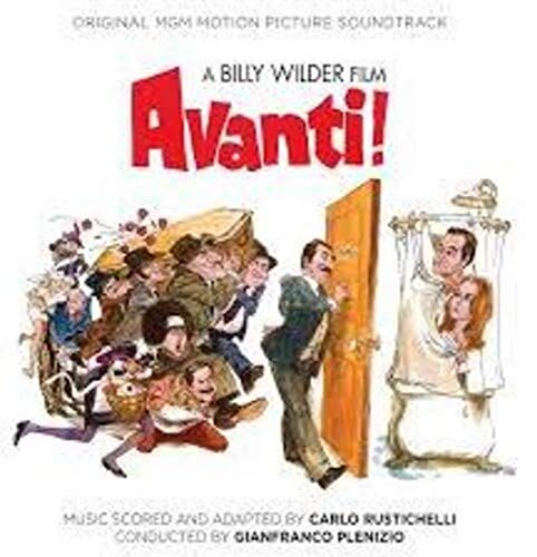 CD cover for "Avanti!" soundtrack, featuring a crowded scene and doorway.