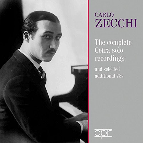 Black and white portrait of Carlo Zecchi, a classical tenor, with piano.