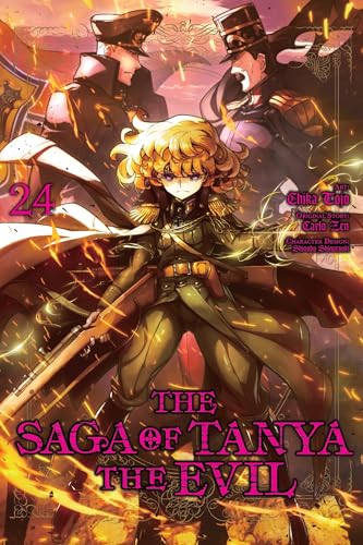 Book cover: blonde girl in military uniform with soldiers, fiery background.