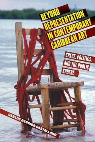Book cover featuring a weathered chair wrapped in red ribbons by the sea.
