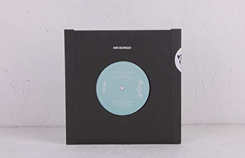 Black vinyl record sleeve with a light blue record label visible.