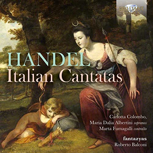 CD cover: painting of woman in historical dress with “Handel Italian Cantatas”.