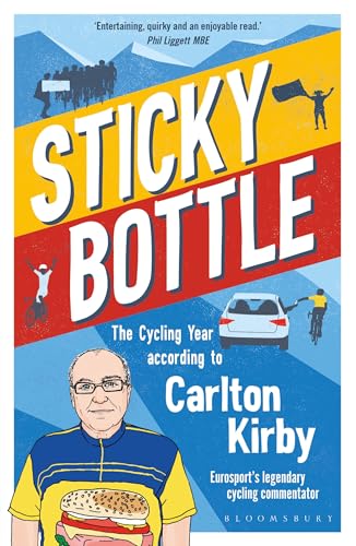 Book cover: "Sticky Bottle" by Carlton Kirby, with cycling illustrations.