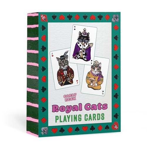Deck of Royal Cats playing cards featuring illustrations of cats dressed as royalty.