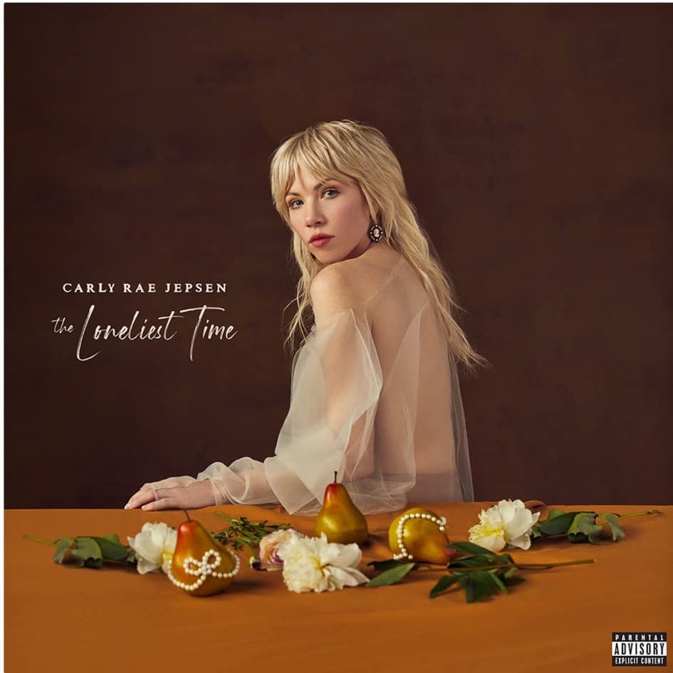 Square album cover featuring a blue, distorted bust and repeating text.