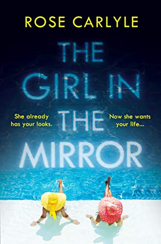 Book cover with title, two women floating in a blue pool.