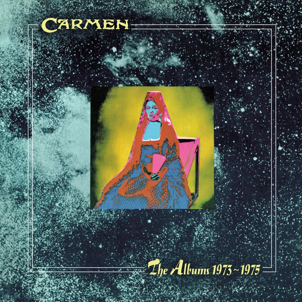 Carmen album cover, 1973-1975, featuring a woman in a colorful, patterned dress.