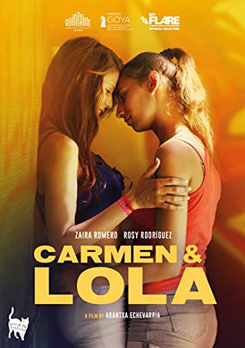DVD cover for "Carmen & Lola" featuring two women embracing.