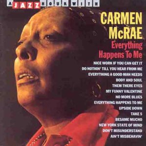 CD cover featuring a portrait of jazz singer Carmen McRae.