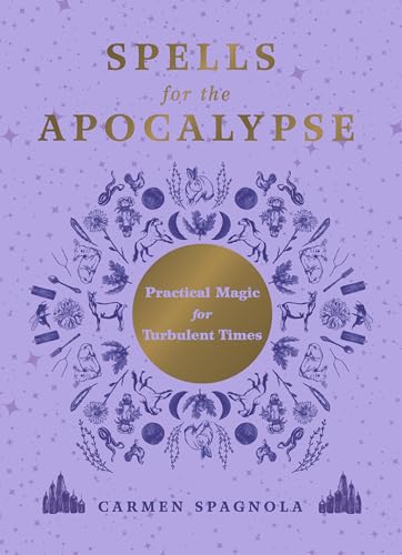 Purple book cover with title “Spells for the Apocalypse” and circular design.