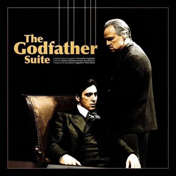 CD cover for “The Godfather Suite” featuring film stills and text.