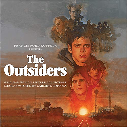 The Outsiders soundtrack vinyl cover art featuring a painted collage of the film's cast.