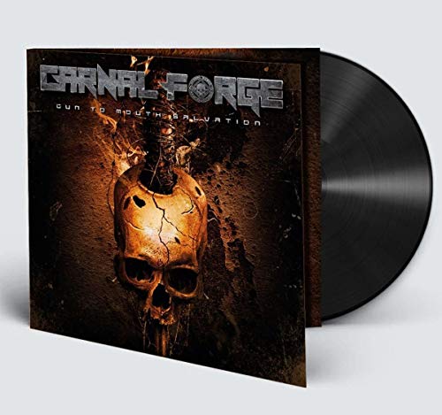 Carnal Forge vinyl record with skull and gun imagery on the cover.