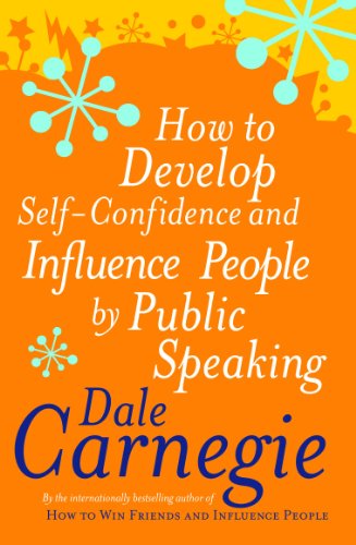Orange book cover with white title text and blue authorL author name Dale Carnegie.