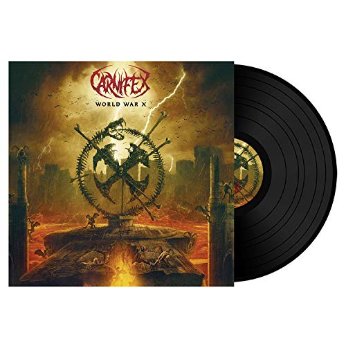 "Carnifex - World War X vinyl record with apocalyptic album cover art."