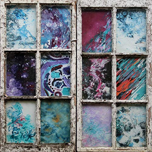 Caro - Burrows vinyl album cover with abstract, colorful paint swirls.