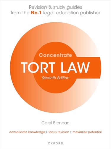 Cover of "Tort Law Concentrate" seventh edition study guide, orange circle design.