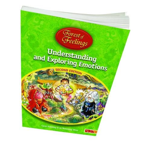 Book cover, "Forest of Feelings," depicts children and colorful emotional creatures.