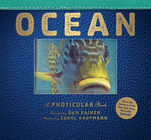 Blue book cover with a close-up photo of a yellow and purple fish.
