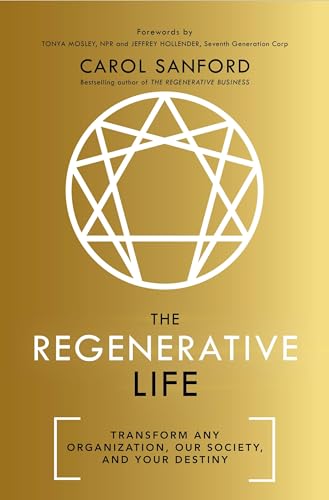 Gold book cover with white geometric design and bold title: "The Regenerative Life".