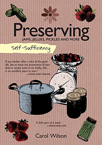 Book cover for “Preserving” with produce, jars, and kitchen scales.