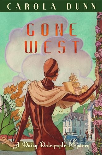 Book cover: woman in brown facing a landscape with a vintage car.