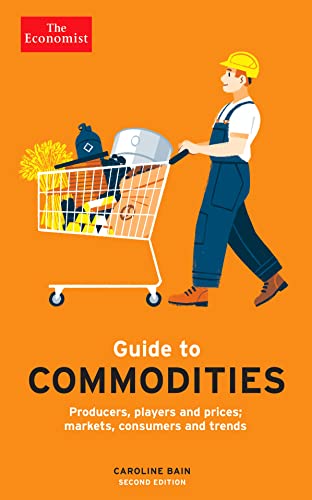 Orange book cover showing a worker in overalls pushing a full shopping cart.