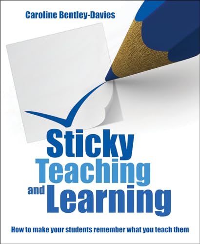 Book cover with blue pencil and peeling paper, titled “Sticky Teaching and Learning.”