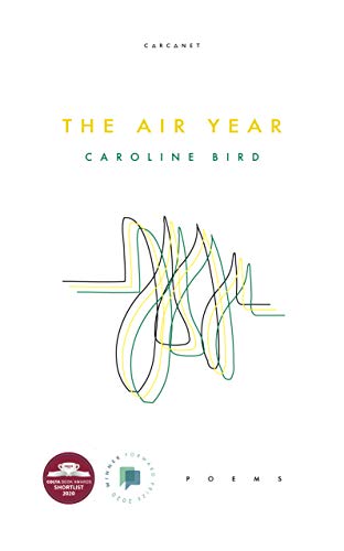 Book cover: "The Air Year" by Caroline Bird, with abstract line art.