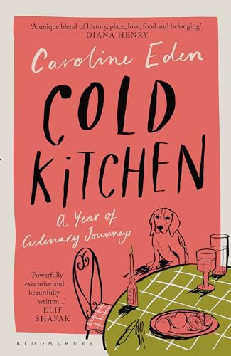 Book cover: “Cold Kitchen” with illustrated food, dog, and chair.