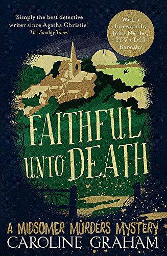 Book cover: "Faithful Unto Death" mystery novel with a church silhouette.