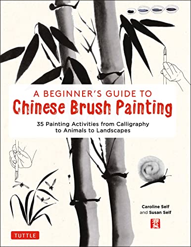 Book cover: "Beginner's Guide to Chinese Brush Painting" with bamboo imagery.