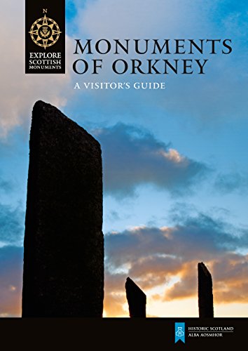 Book cover: “Monuments of Orkney” with standing stones in the background.