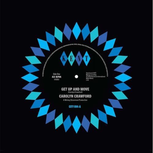 Black vinyl record label with blue and teal diamond border, featuring Kent logo text.