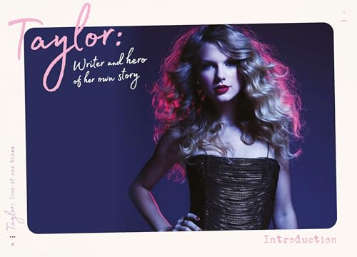 Taylor Swift portrait on book cover with pink text and lighting.