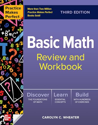 Purple math workbook cover with numbers, equations, and title text.