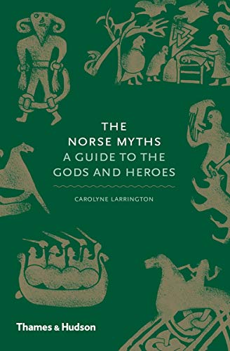Book cover with green background and tan Norse-style illustrations of figures and animals.