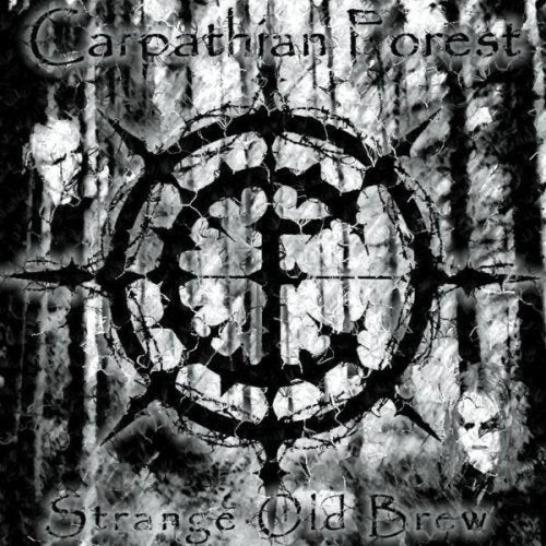 "Black and white album cover with a barbed wire symbol and gothic text."