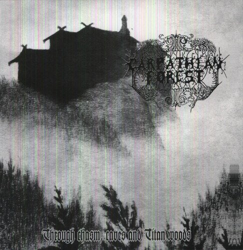 Black and white album art showing a dark building on a hill above trees.