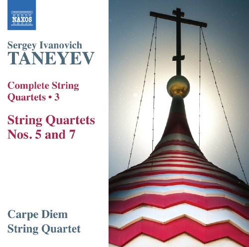 CD cover for Taneyev's String Quartets Vol. 3, featuring a church spire.