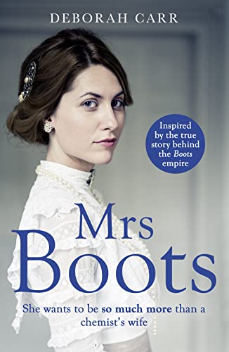 Book cover featuring a woman in Victorian-style clothing with the title Mrs Boots.