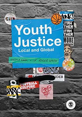 Book cover for "Youth Justice: Local and Global" with stickers on brick.