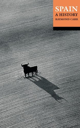 Book cover: "Spain: A History" with a bull in a field.