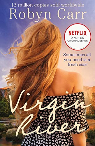 Book cover featuring a woman with long hair and the title "Virgin River".