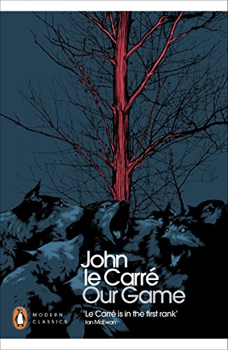 Book cover: dark blue, red tree, and silhouettes of hunting dogs.